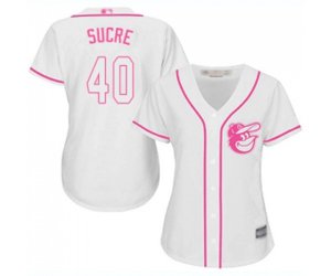 Women\'s Baltimore Orioles #40 Jesus Sucre Replica White Fashion Cool Base Baseball Jersey