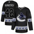 Vancouver Canucks #42 Alex Burmistrov Authentic Black Team Logo Fashion NHL Jersey