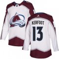 Colorado Avalanche #13 Alexander Kerfoot White Road Authentic Stitched NHL Jersey