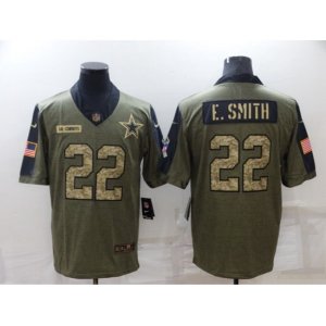 Dallas Cowboys #22 Emmitt Smith Nike Camo 2021 Salute To Service Limited Player Jersey