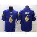 Baltimore Ravens #6 Patrick Queen Nike Purple Gold Limited Player Jersey