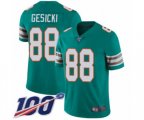 Miami Dolphins #88 Mike Gesicki Aqua Green Alternate Vapor Untouchable Limited Player 100th Season Football Jersey