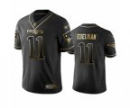 New England Patriots #11 Julian Edelman Limited Black Golden Edition Football Jersey