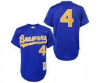 1991 Milwaukee Brewers #4 Paul Molitor Authentic Blue Throwback Baseball Jersey