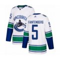 Vancouver Canucks #5 Oscar Fantenberg Authentic White Away Hockey Jersey