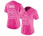 Women Buffalo Bills #20 Rafael Bush Limited Pink Rush Fashion Football Jersey