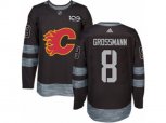 Adidas Calgary Flames #8 Nicklas Grossmann Authentic Black 1917-2017 100th Anniversary NHL Jersey
