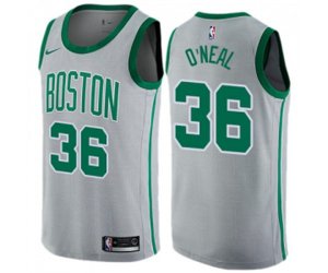 Boston Celtics #36 Shaquille O\'Neal Swingman Gray NBA Jersey - City Edition