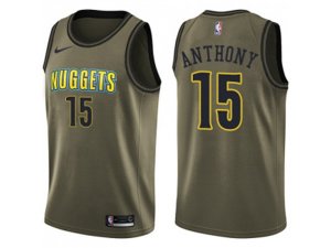 Denver Nuggets #15 Carmelo Anthony Green Salute to Service NBA Swingman Jersey