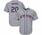 New York Mets #20 Neil Walker Replica Grey Road Cool Base Baseball Jersey