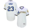 Seattle Mariners #23 Nelson Cruz Majestic White Flexbase Authentic Collection Cooperstown Player Jersey