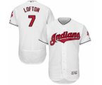 Men Cleveland Indians #7 Kenny Lofton Majestic White Flexbase Authentic Collection Jersey