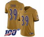Baltimore Ravens #39 Tyler Ervin Limited Gold Inverted Legend 100th Season Football Jersey