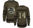 New York Islanders #14 Tom Kuhnhackl Authentic Green Salute to Service NHL Jersey