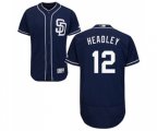 San Diego Padres #12 Chase Headley Navy Blue Alternate Flex Base Authentic Collection MLB Jersey