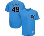 Miami Marlins Pablo Lopez Blue Alternate Flex Base Authentic Collection Baseball Player Jersey