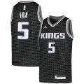 Sacramento Kings #5 De'Aaron Fox Jordan Brand Black 2020-21 Swingman Player Jersey