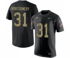 Philadelphia Eagles #31 Wilbert Montgomery Black Camo Salute to Service T-Shirt