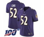 Baltimore Ravens #52 Ray Lewis Purple Team Color Vapor Untouchable Limited Player 100th Season Football Jersey