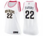 Women's New Orleans Pelicans #22 Derrick Favors Swingman White Pink Fashion Basketball Jersey
