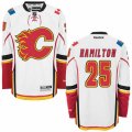 Calgary Flames #25 Freddie Hamilton Authentic White Away NHL Jersey