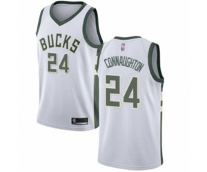 Milwaukee Bucks #24 Pat Connaughton Authentic White Basketball Jersey - Association Edition