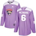 Florida Panthers #6 Alex Petrovic Authentic Purple Fights Cancer Practice NHL Jersey