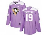 Adidas Pittsburgh Penguins #19 Bryan Trottier Purple Authentic Fights Cancer Stitched NHL Jersey