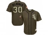 Chicago White Sox #30 Nicky Delmonico Green Salute to Service Stitched MLB Jerseys