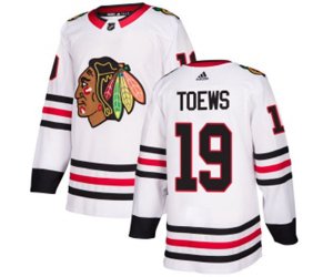 Chicago Blackhawks #19 Jonathan Toews Authentic White Away NHL Jersey