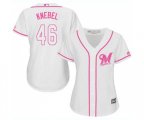 Women's Milwaukee Brewers #46 Corey Knebel Replica White Fashion Cool Base Baseball Jersey