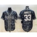 Dallas Cowboys #33 Tony Dorsett Grey Camo With Patch Cool Base Stitched Baseball Jersey