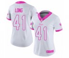 Women Los Angeles Rams #41 David Long Limited White Pink Rush Fashion Football Jersey
