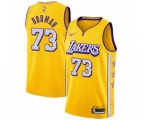 Los Angeles Lakers #73 Dennis Rodman Swingman Gold 2019-20 City Edition Basketball Jersey