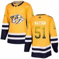 Nashville Predators #51 Austin Watson Authentic Gold Drift Fashion NHL Jersey