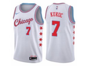 Chicago Bulls #7 Toni Kukoc Authentic White NBA Jersey - City Edition