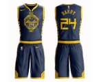 Golden State Warriors #24 Rick Barry Authentic Navy Blue Basketball Suit Jersey - City Edition