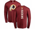 Washington Redskins #7 Dwayne Haskins Maroon Backer Long Sleeve T-Shirt