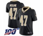 New Orleans Saints #47 Alex Anzalone Black Team Color Vapor Untouchable Limited Player 100th Season Football Jersey