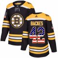 Boston Bruins #42 David Backes Authentic Black USA Flag Fashion NHL Jersey
