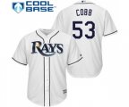 Tampa Bay Rays #53 Alex Cobb Replica White Home Cool Base Baseball Jersey