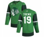 Chicago Blackhawks #19 Jonathan Toews 2020 St. Patrick's Day Stitched Hockey Jersey Green