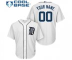 Detroit Tigers Customized Replica White Home Cool Base Baseball Jersey