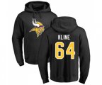 Minnesota Vikings #64 Josh Kline Black Name & Number Logo Pullover Hoodie