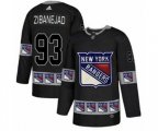 Adidas New York Rangers #93 Mika Zibanejad Authentic Black Team Logo Fashion NHL Jersey