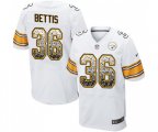Pittsburgh Steelers #36 Jerome Bettis Elite White Road Drift Fashion Football Jersey