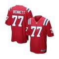 New England Patriots #77 Michael Bennett Game Red Alternate Football Jersey