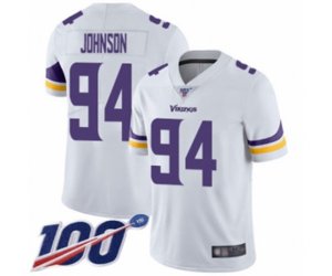 Minnesota Vikings #94 Jaleel Johnson White Vapor Untouchable Limited Player 100th Season Football Jersey