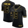 San Francisco 49ers #16 Joe Montana Olive Gold Nike 2020 Salute To Service Limited Jersey