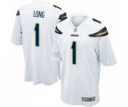 Los Angeles Chargers #1 Ty Long Game White Football Jersey